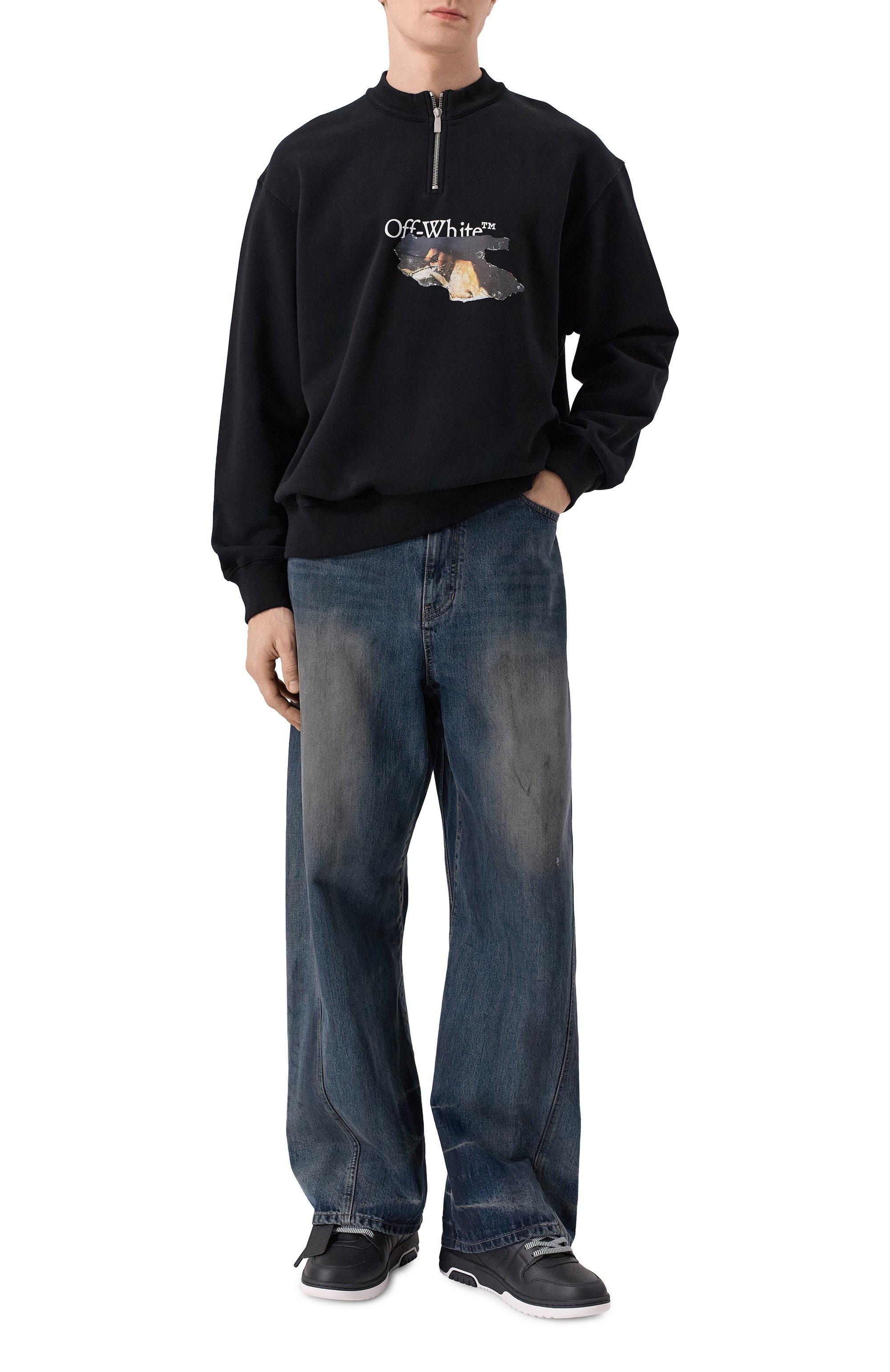 Хлопковый свитшот OFF-WHITE, арт. 0MBA073F25FLE004, фото 2