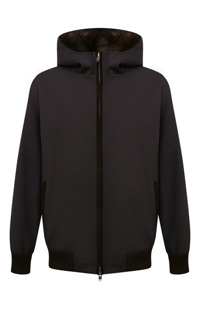 Мужской бомбер с меховой подкладкой BLACK SABLE, арт. BS-24008EB