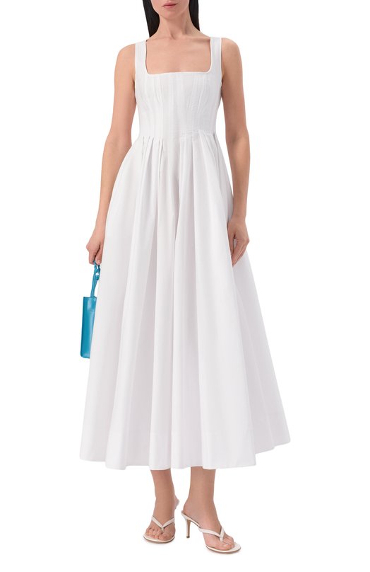 Хлопковое платье Sportmax SPXGIR0 Белый  SPXGIR0 Фото 2