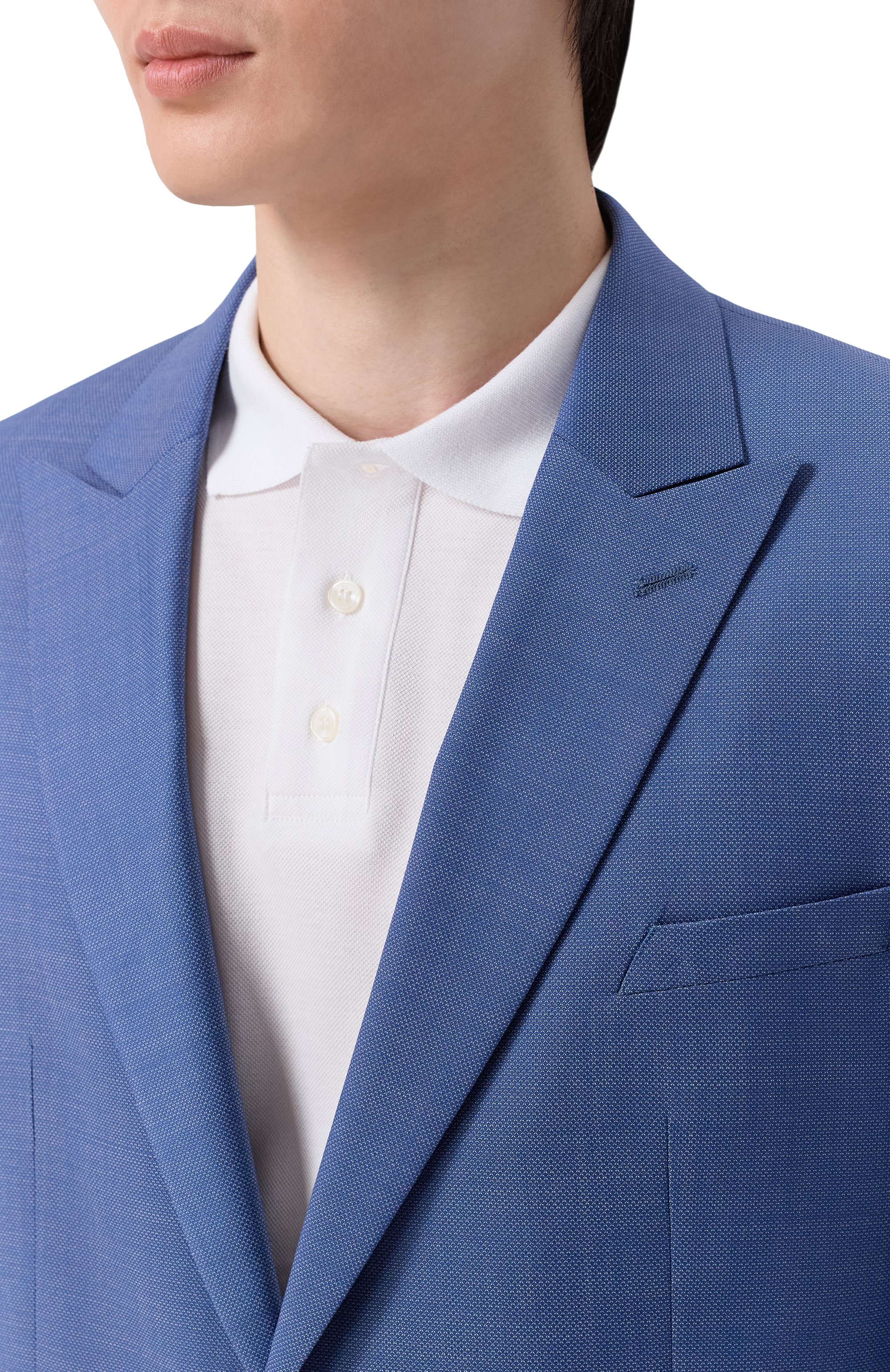 Шерстяной пиджак HUGO синего цвета по цене 59950 руб., арт. 50555240, фото 6 Шерстяной пиджак HUGO, арт. 50555240, фото 6