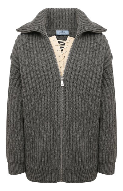 Женский шерстяной кардиган PRADA, арт. P25L25-100F-F0031-221