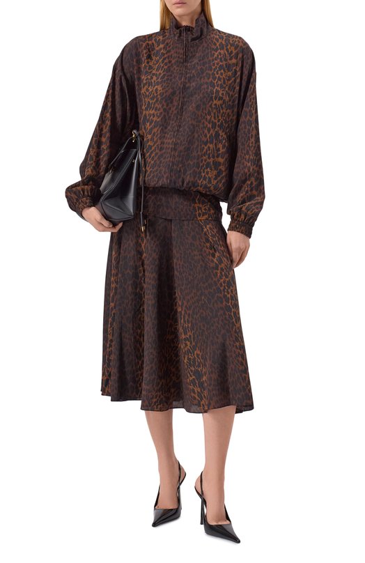 Шелковая юбка Balenciaga 850671/TSL71 Леопардовый  850671/TSL71 Фото 2