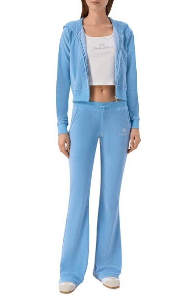 Хлопковая толстовка SPORTY AND RICH, арт. CA046716689BL50/JUICY SCRIPT VEL0UR ZIP H00DIE, фото 2