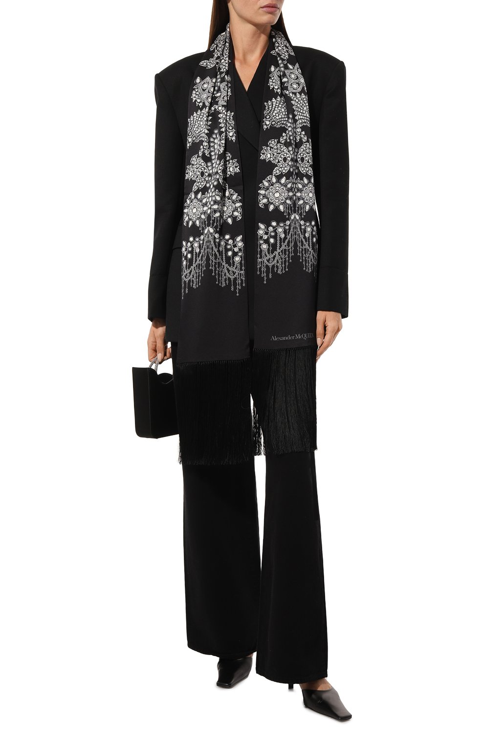 Шелковый шарф ALEXANDER MCQUEEN, арт. 757239/3011Q, фото 3