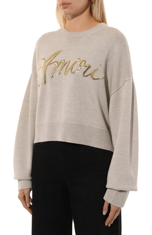 Шерстяной свитер Amiri AWKNCW1011 Серый  AWKNCW1011 Фото 3