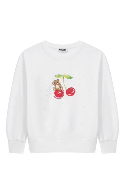 Хлопковый свитшот с отделкой стразами MOSCHINO, арт. HDF060/LDA25