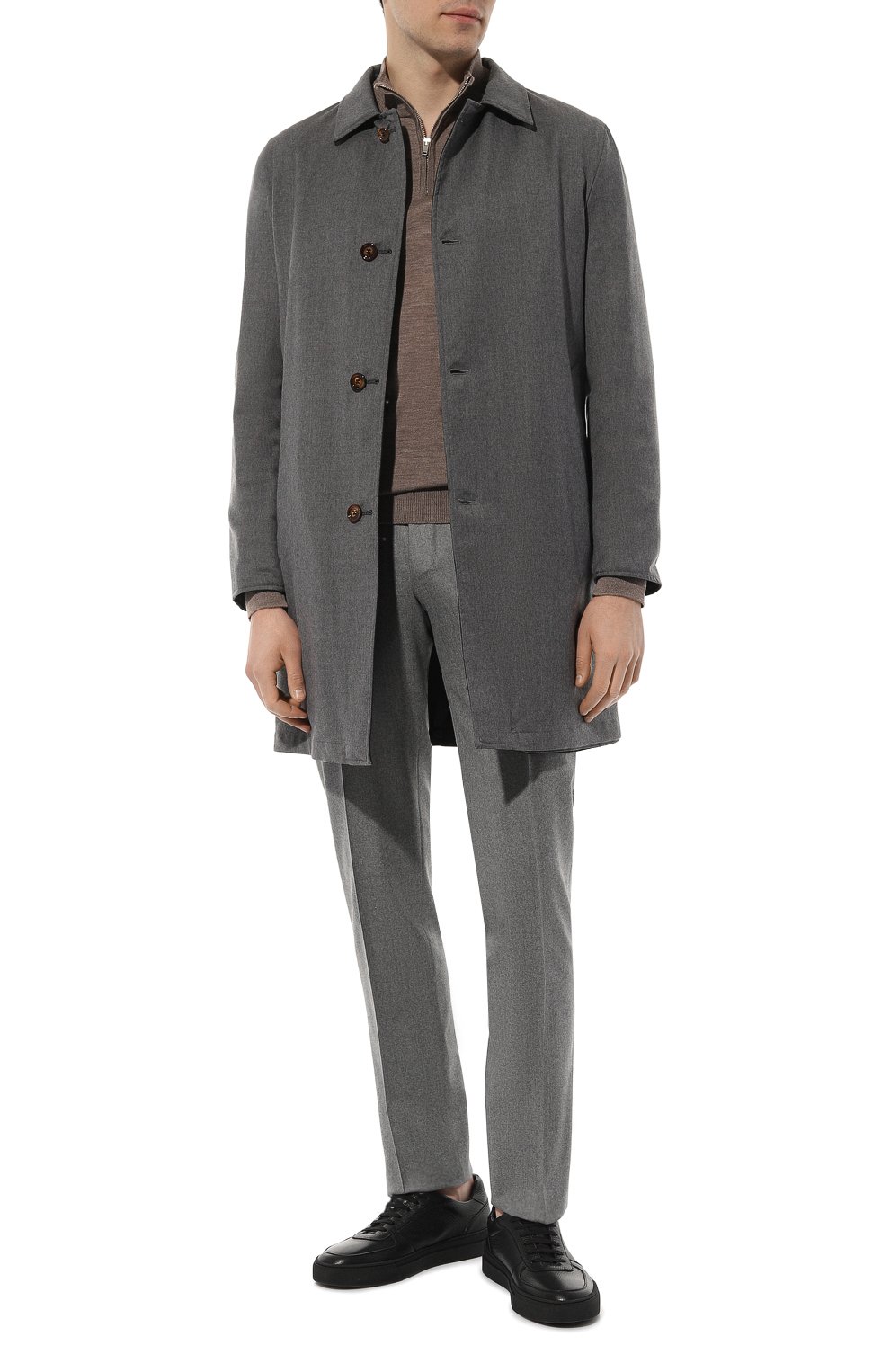 Шерстяные брюки CANALI темно-серого цвета по цене 57050 руб., арт. 71019/AN00019, фото 2 Шерстяные брюки CANALI, арт. 71019/AN00019, фото 2