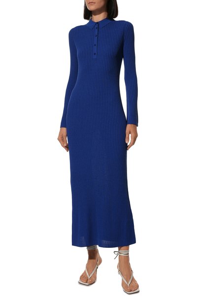Платье из вискозы и хлопка BOSS синего цвета по цене 33100 руб., арт. 50474032, фото 3 Платье из вискозы и хлопка BOSS, арт. 50474032, фото 3