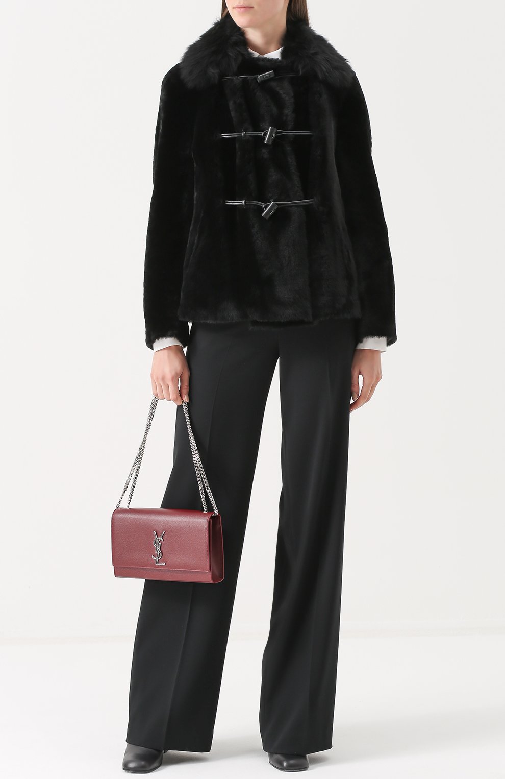 Укороченная шуба прямого кроя из овчины GIORGIO ARMANI, арт. ZAB12P/ZAP28, фото 2