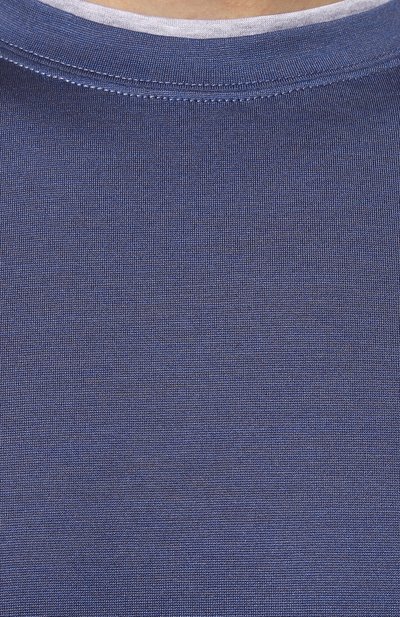Футболка из шелка и хлопка GRAN SASSO синего цвета по цене 30700 руб., арт. 60123/78410, фото 5 Футболка из шелка и хлопка GRAN SASSO, арт. 60123/78410, фото 5