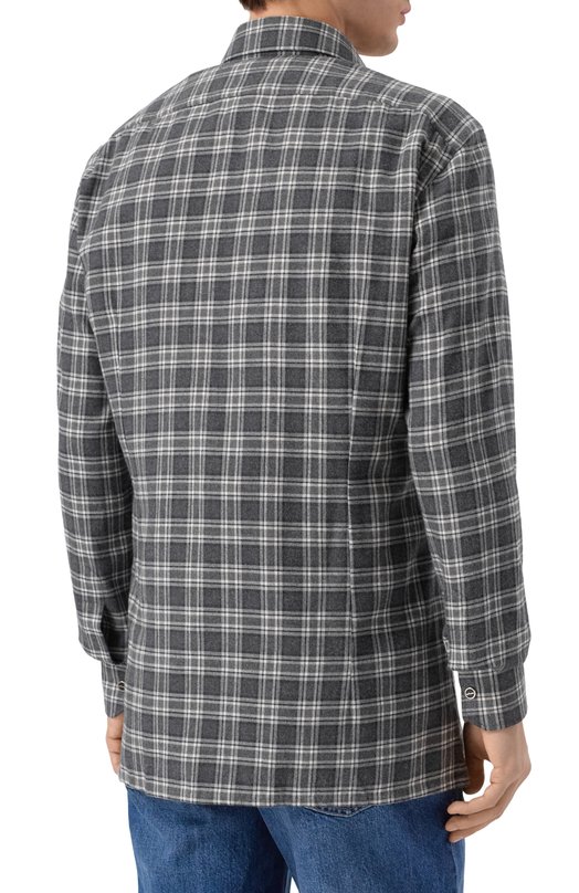 Хлопковая рубашка Kiton UMCNERHH0864712 Серый  UMCNERHH0864712 Фото 4