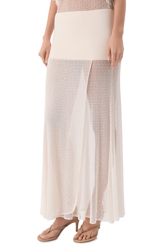 Юбка из вискозы 12 STOREEZ 136881 Кремовый  136881 Фото 3