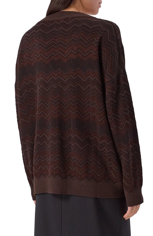 Пуловер из шерсти и вискозы Missoni DS25WN14/BK01CP Коричневый  DS25WN14/BK01CP Фото 4
