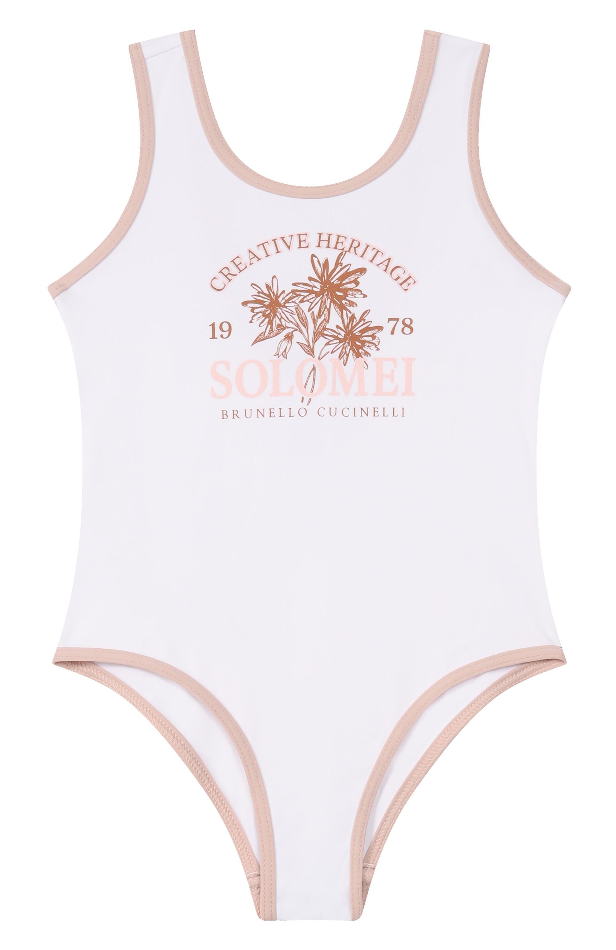 Слитный купальник BRUNELLO CUCINELLI белого цвета по цене 34950 руб., арт. BQ965H402C, фото 1 Слитный купальник BRUNELLO CUCINELLI, арт. BQ965H402C, фото 1