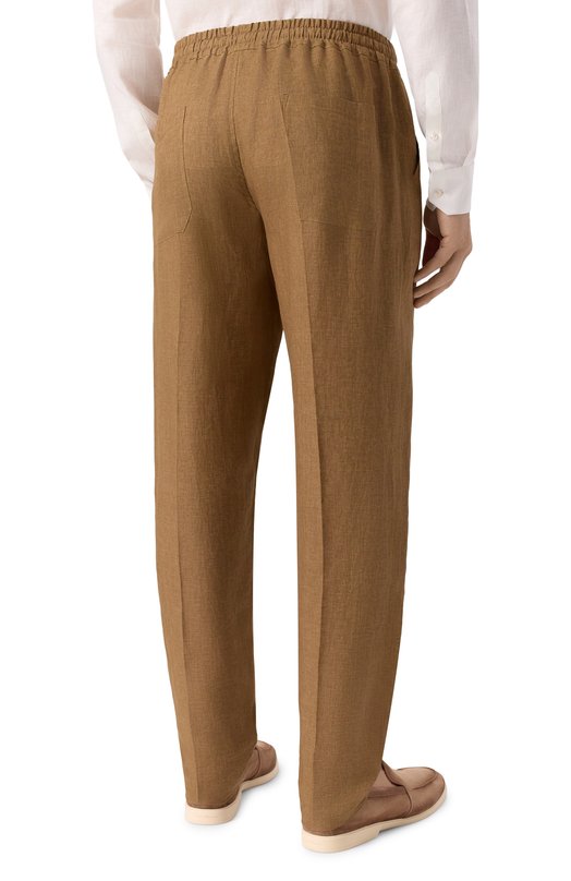 Льняные брюки Fedeli TU000526/LIN0 UNIT0 Коричневый  TU000526/LIN0 UNIT0 Фото 4