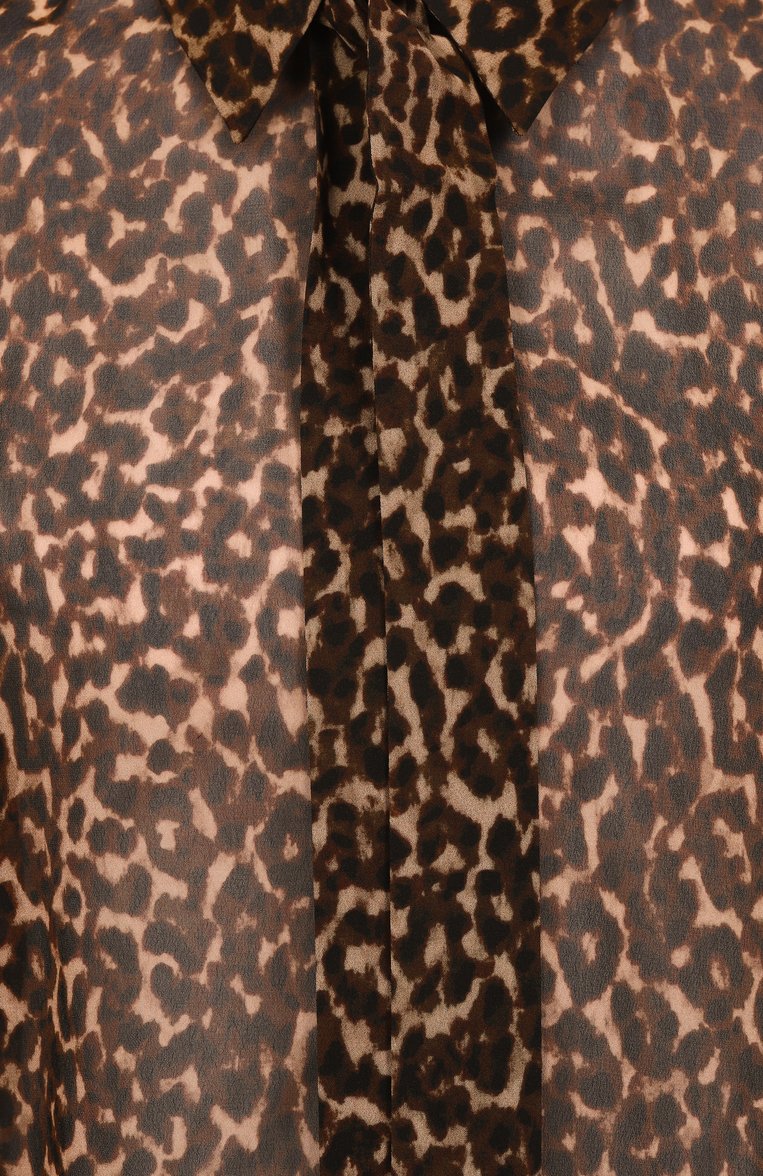 Женская блузка из вискозы THE KOOPLES леопардового цвета, арт. FCCL30026K | Фото 6 (Рукава: Длинные; Материал внешний: Вискоза; Длина (для топов): Удлиненные; Женское Кросс-КТ: Блуза-одежда; Принт: С принтом; Стили: Гламурный; Автоматизация ТО: Проставлено; Автоматизация состава: Проставлено)
