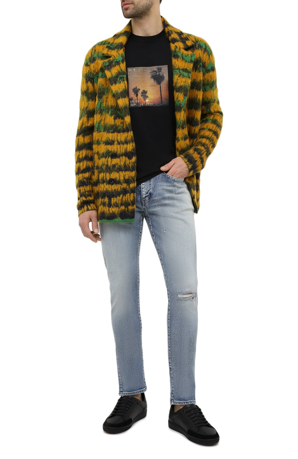 Джинсы SAINT LAURENT голубого цвета по цене 99500 руб., арт. 527389/YJ507, фото 2 Джинсы SAINT LAURENT, арт. 527389/YJ507, фото 2