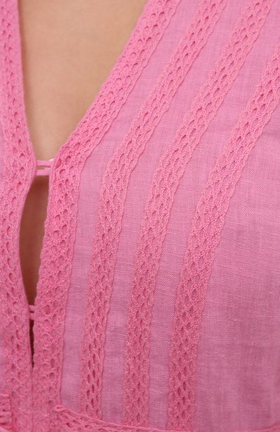 Льняное платье A MERE CO розового цвета по цене 53050 руб., арт. AMC-RSS22-001PP, фото 5 Льняное платье A MERE CO, арт. AMC-RSS22-001PP, фото 5