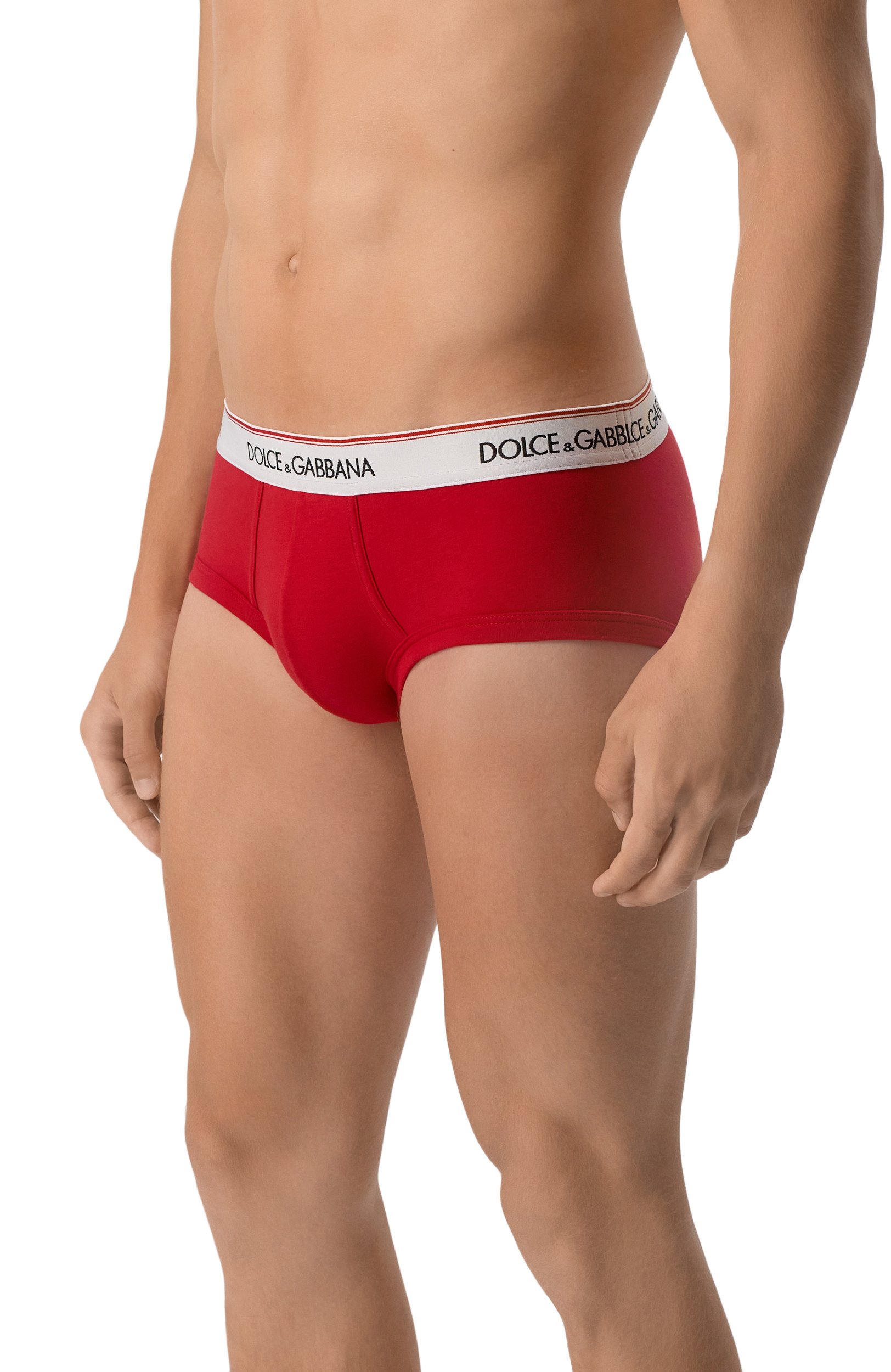 Хлопковые хипсы DOLCE & GABBANA красного цвета по цене 8420 руб., арт. M3F76J/0UAIG, фото 2 Хлопковые хипсы DOLCE & GABBANA, арт. M3F76J/0UAIG, фото 2