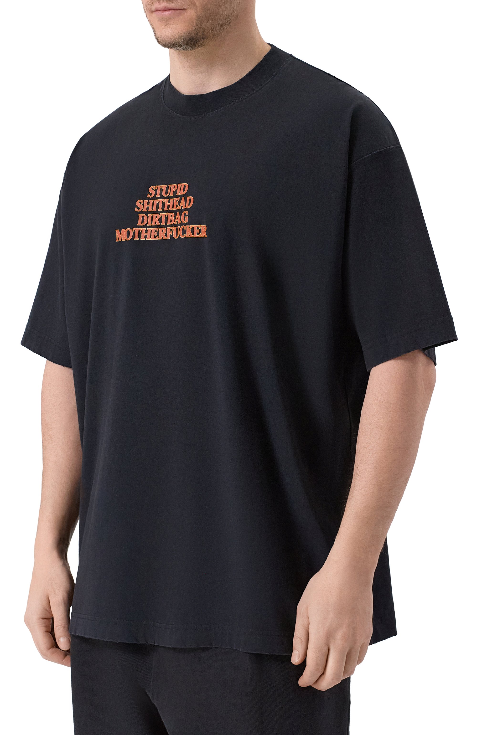 Хлопковая футболка VETEMENTS черного цвета по цене 65050 руб., арт. ME76TR221B/1200 LIGHT JERSEY, фото 3 Хлопковая футболка VETEMENTS, арт. ME76TR221B/1200 LIGHT JERSEY, фото 3