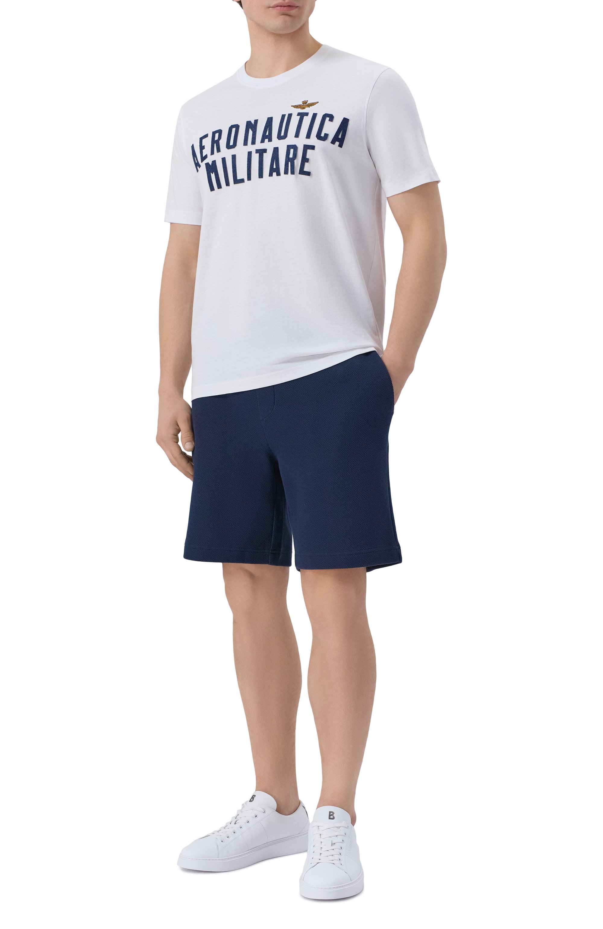 Хлопковые шорты BOSS темно-синего цвета по цене 20950 руб., арт. 50559797, фото 2 Хлопковые шорты BOSS, арт. 50559797, фото 2