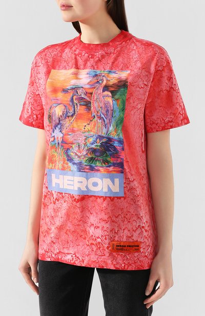 Хлопковая футболка HERON PRESTON розового цвета по цене 19950 руб., арт. HWAA015R209140132888, фото 3 Хлопковая футболка HERON PRESTON, арт. HWAA015R209140132888, фото 3
