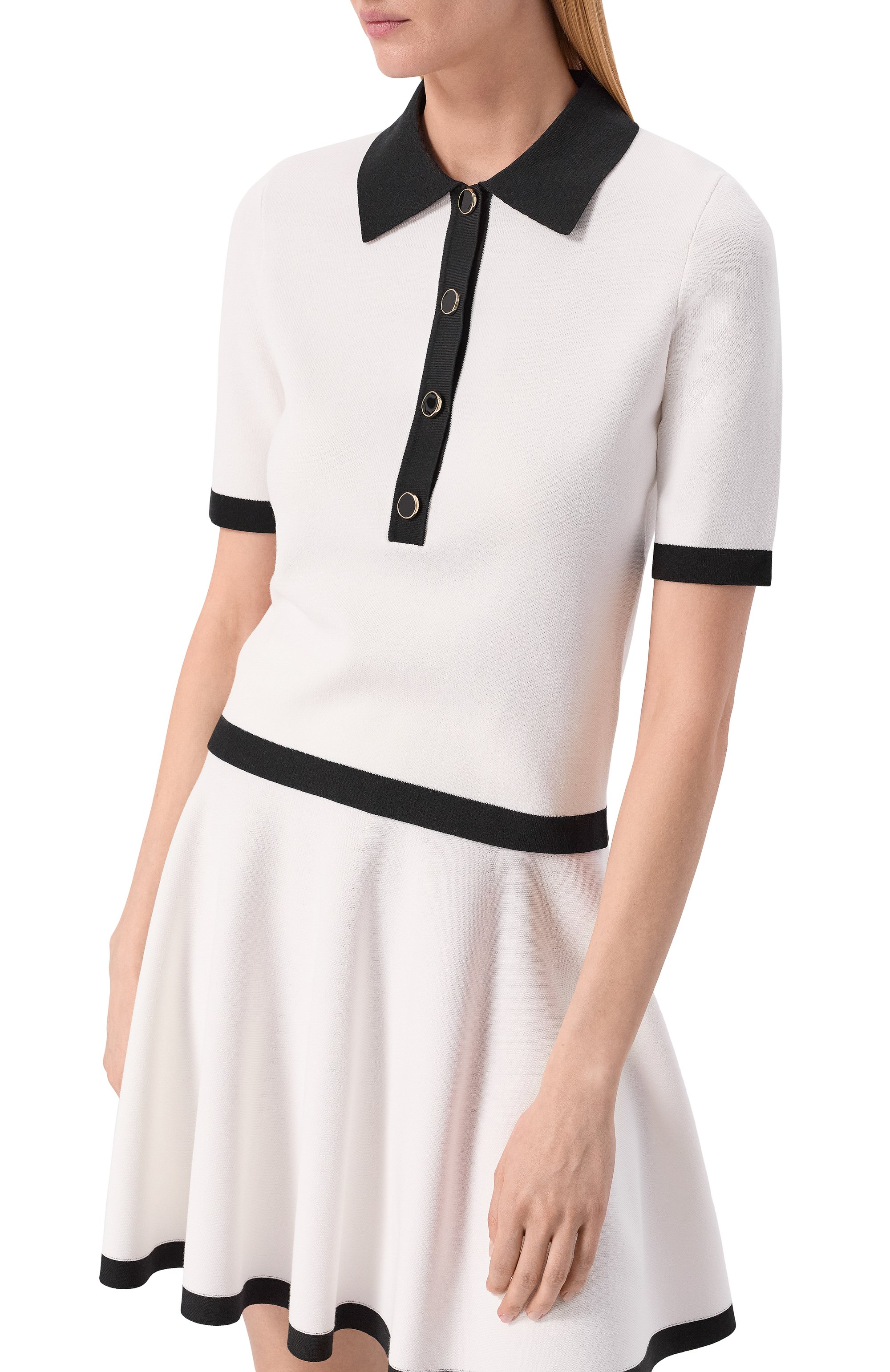 Поло из хлопка и вискозы NINA RICCI, арт. 26PMPU010/ML0596, фото 3