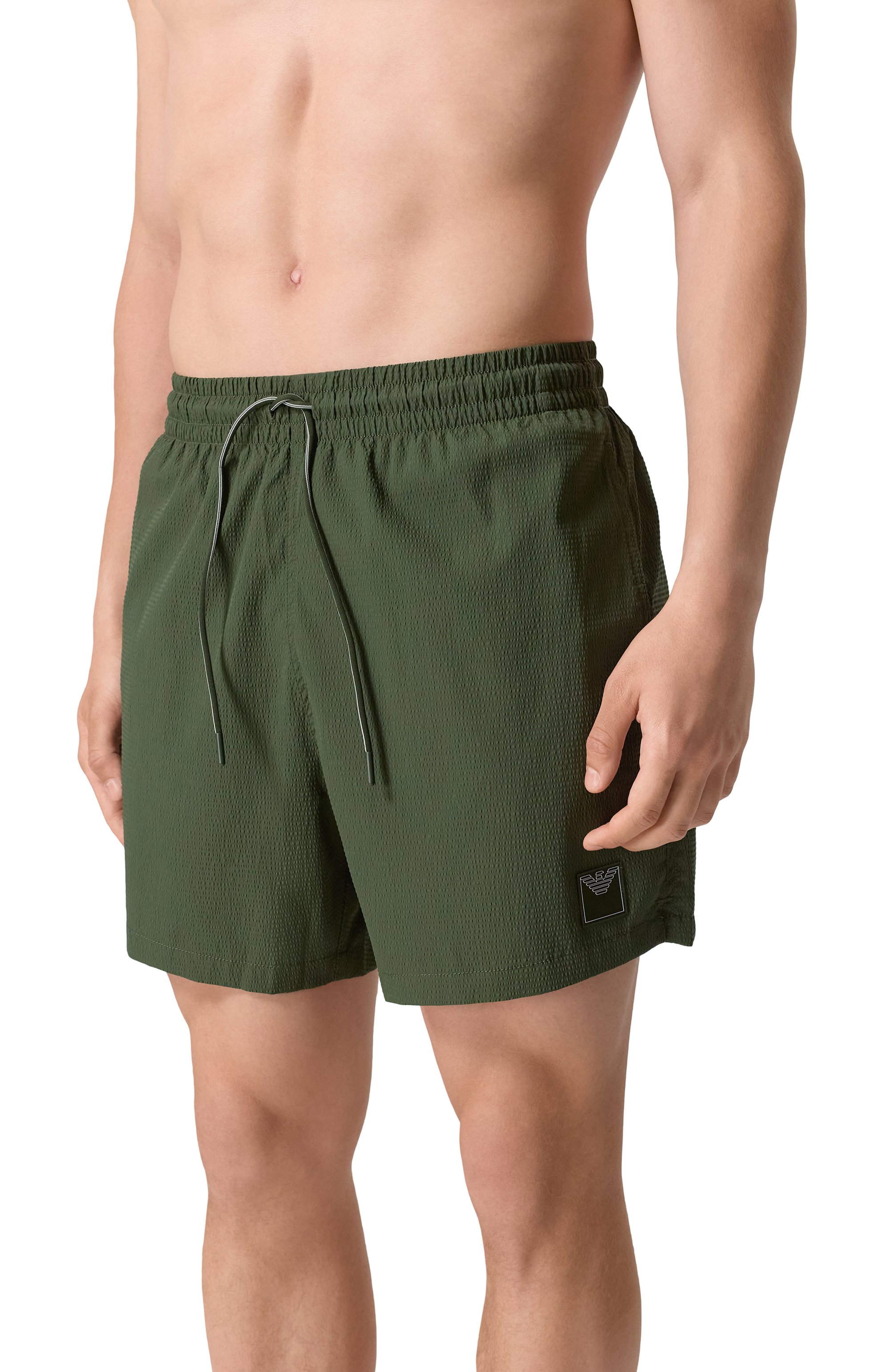 Плавки-шорты EMPORIO ARMANI темно-зеленого цвета по цене 13450 руб., арт. EM000583/AF12336, фото 2 Плавки-шорты EMPORIO ARMANI, арт. EM000583/AF12336, фото 2