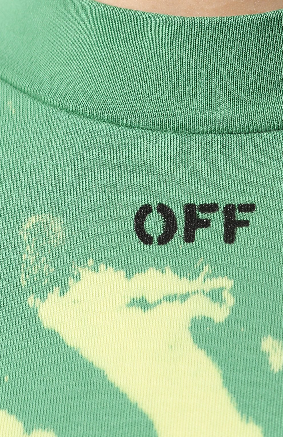 Хлопковая футболка OFF-WHITE зеленого цвета по цене 25500 руб., арт. 0WAA068F19F870524110, фото 5 Хлопковая футболка OFF-WHITE, арт. 0WAA068F19F870524110, фото 5
