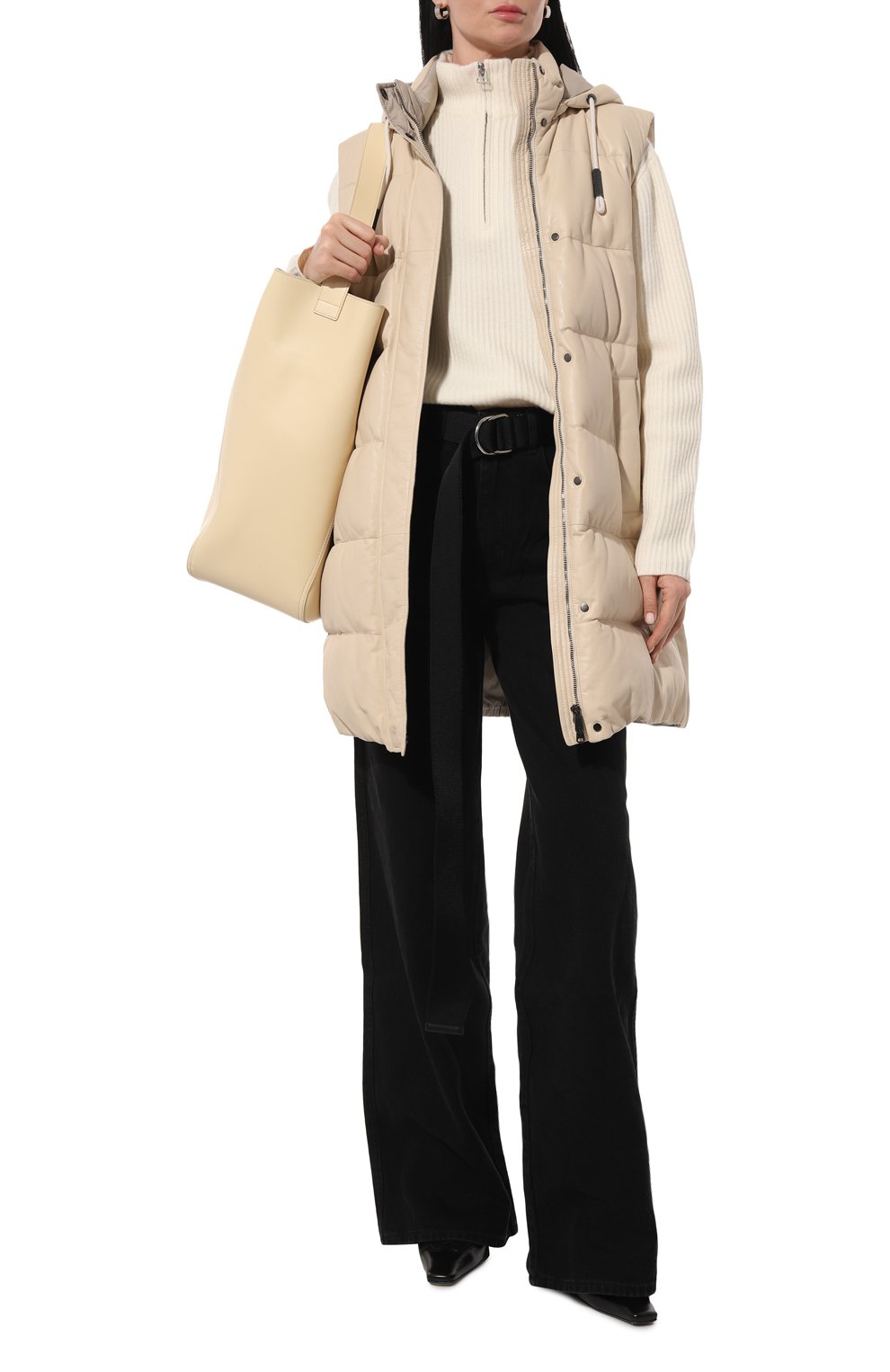 Пуховый кожаный жилет BRUNELLO CUCINELLI, арт. MPNPI9624P, фото 2