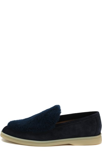 Замшевые лоферы summer walk с отделкой из меха нутрии LORO PIANA, арт. FAI2355, фото 3
