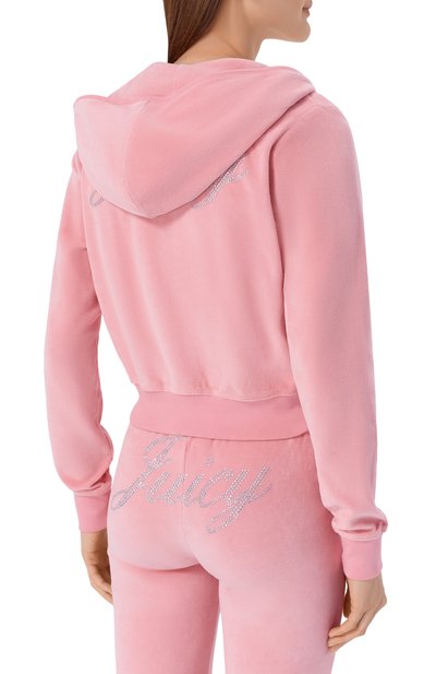 Хлопковая толстовка SPORTY AND RICH, арт. CA046716689PI07/JUICY SCRIPT VEL0UR ZIP H00DIE, фото 4