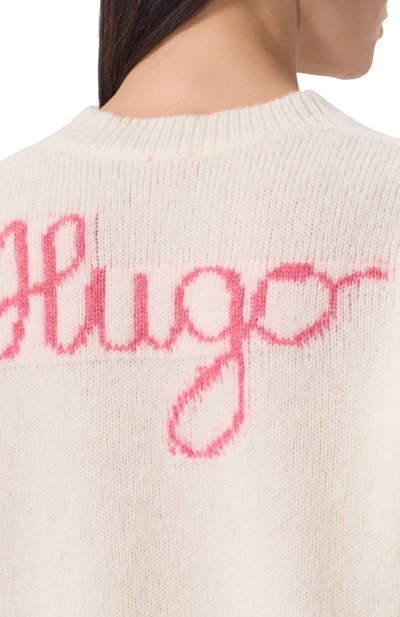Шерстяной свитер HUGO кремового цвета по цене 22950 руб., арт. 50545092, фото 5 Шерстяной свитер HUGO, арт. 50545092, фото 5