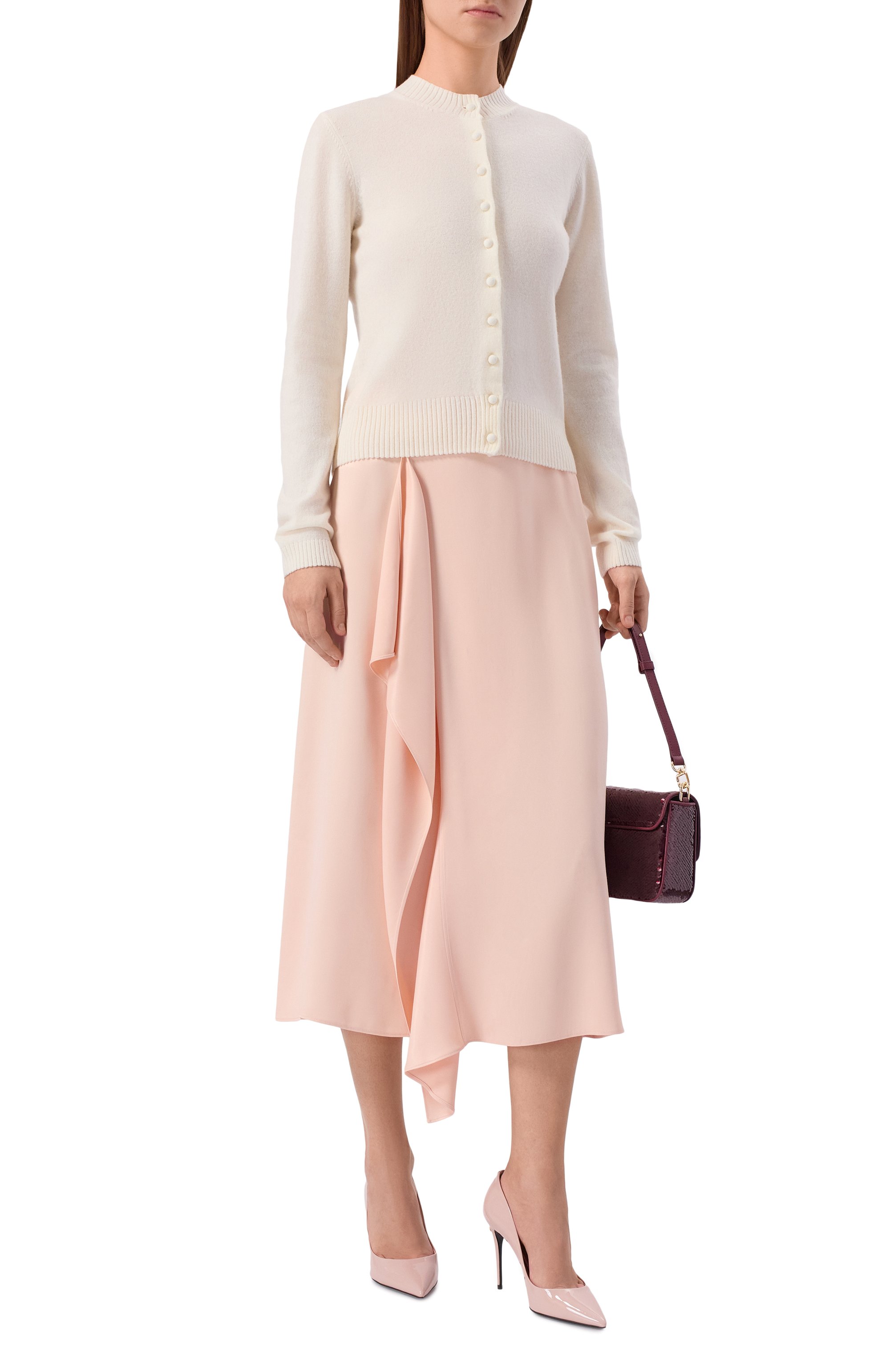 Кардиган из шерсти и кашемира ELLYME молочного цвета по цене 18900 руб., арт. 00381, фото 2 Кардиган из шерсти и кашемира ELLYME, арт. 00381, фото 2