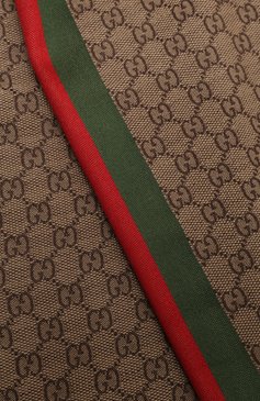 Мужской шарф из шерсти и шелка GUCCI коричневого цвета, арт. 147351 4G704 | Фото 3 (Мужское Кросс-КТ: Шарфы - с бахромой; Материал: Текстиль, Шерсть; Материал сплава: Проставлено; Нос: Не проставлено; Кросс-КТ: шерсть)