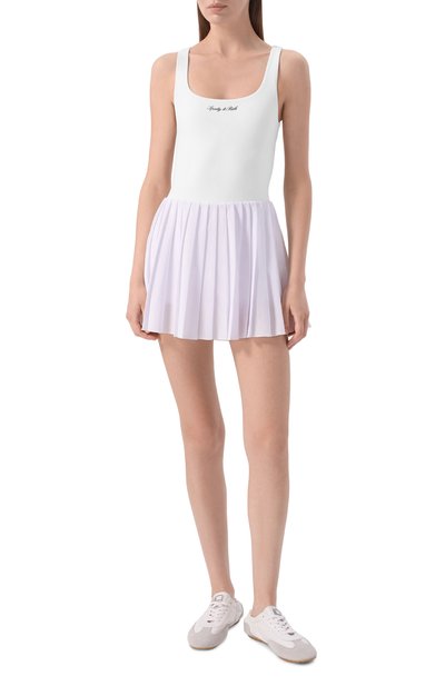 Платье SPORTY AND RICH белого цвета по цене 32900 руб., арт. DR00975326WH01, фото 2 Платье SPORTY AND RICH, арт. DR00975326WH01, фото 2