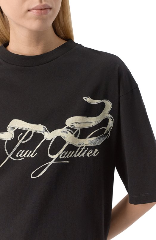 Хлопковая футболка Jean Paul Gaultier 25/34-F-TS118I-J090 Чёрный  25/34-F-TS118I-J090 Фото 5
