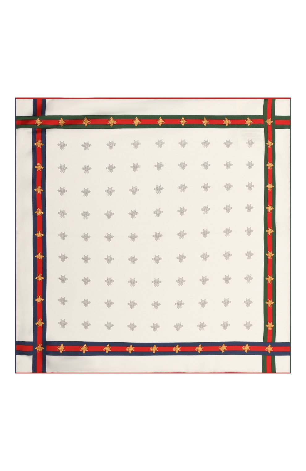 Шелковый платок GUCCI белого цвета по цене 22320 руб., арт. 407465 4G001, фото 3 Шелковый платок GUCCI, арт. 407465 4G001, фото 3