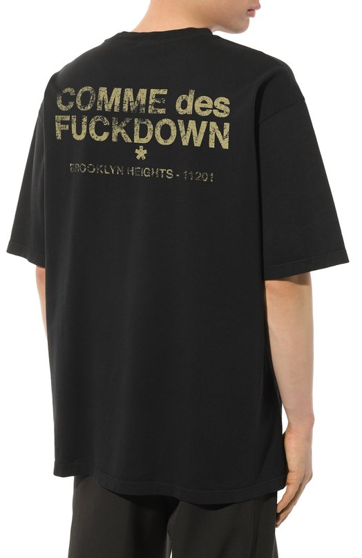 Хлопковая футболка Comme des Fuckdown CDFU2556 Чёрный  CDFU2556 Фото 4