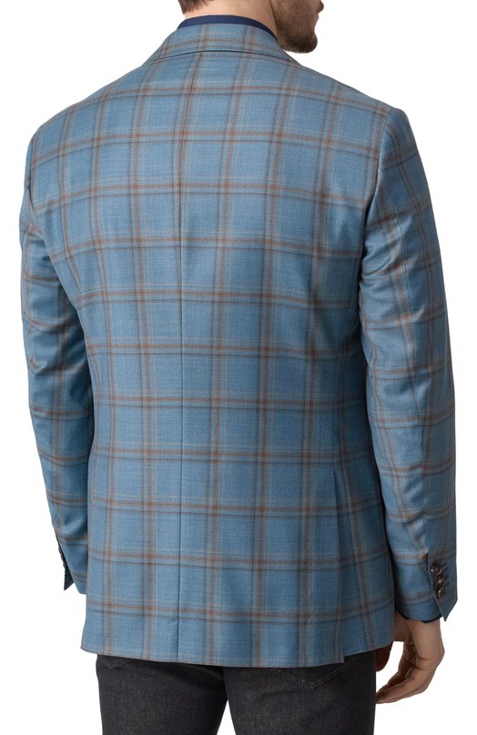 Шерстяной пиджак Corneliani 256008-2516277 Голубой  256008-2516277 Фото 6