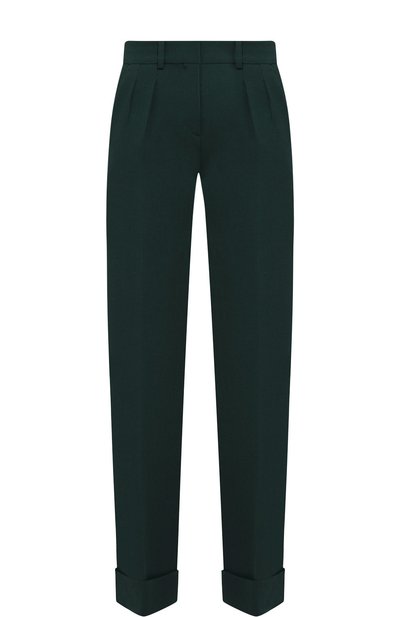 Женские однотонные шерстяные брюки с отворотами KITON, арт. D46102K05P54