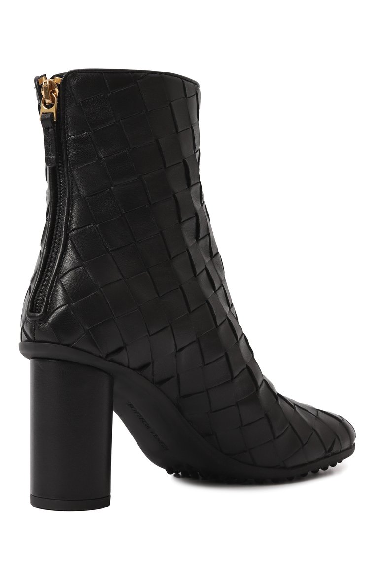 Женские кожаные ботильоны atomic BOTTEGA VENETA черного цвета, арт. 811087 V2ED0 | Фото 5 (Драгоценные камни: Проставлено; Каблук высота: Высокий; Материал внешний: Натуральная кожа; Подошва: Плоская; Материал сплава: Проставлено; Материал утеплителя: Без утеплителя; Каблук тип: Устойчивый)