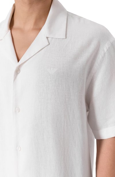 Рубашка изо льна и вискозы EMPORIO ARMANI белого цвета по цене 17700 руб., арт. EM000593/AF12356, фото 5 Рубашка изо льна и вискозы EMPORIO ARMANI, арт. EM000593/AF12356, фото 5