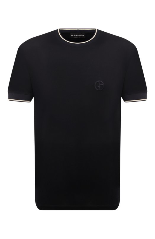 Футболка из хлопка и шелка Giorgio Armani GM000238/TE11865 Синий GM000238/TE11865