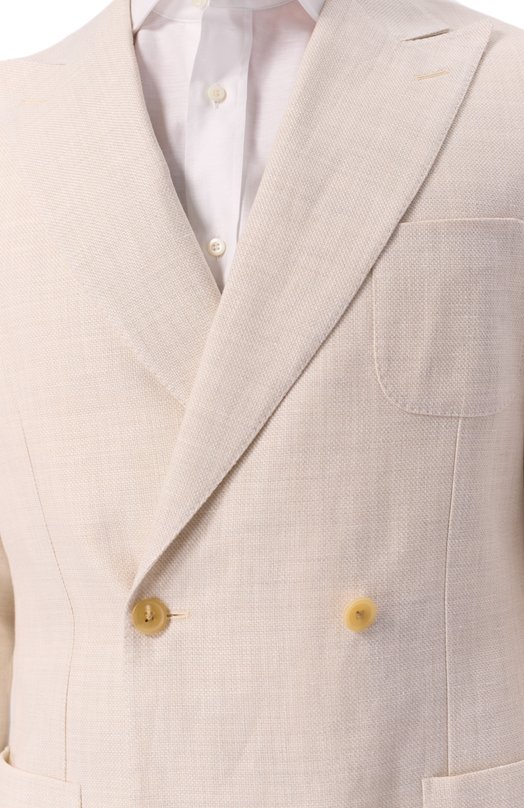 Пиджак изо льна и шерсти Corneliani 25X009-2518258 Кремовый  25X009-2518258 Фото 7