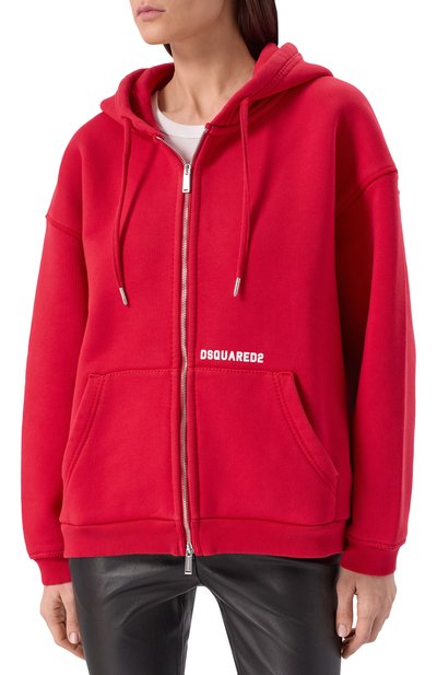 Хлопковая толстовка DSQUARED2 красного цвета по цене 84400 руб., арт. S75HG0115/D25027, фото 3 Хлопковая толстовка DSQUARED2, арт. S75HG0115/D25027, фото 3