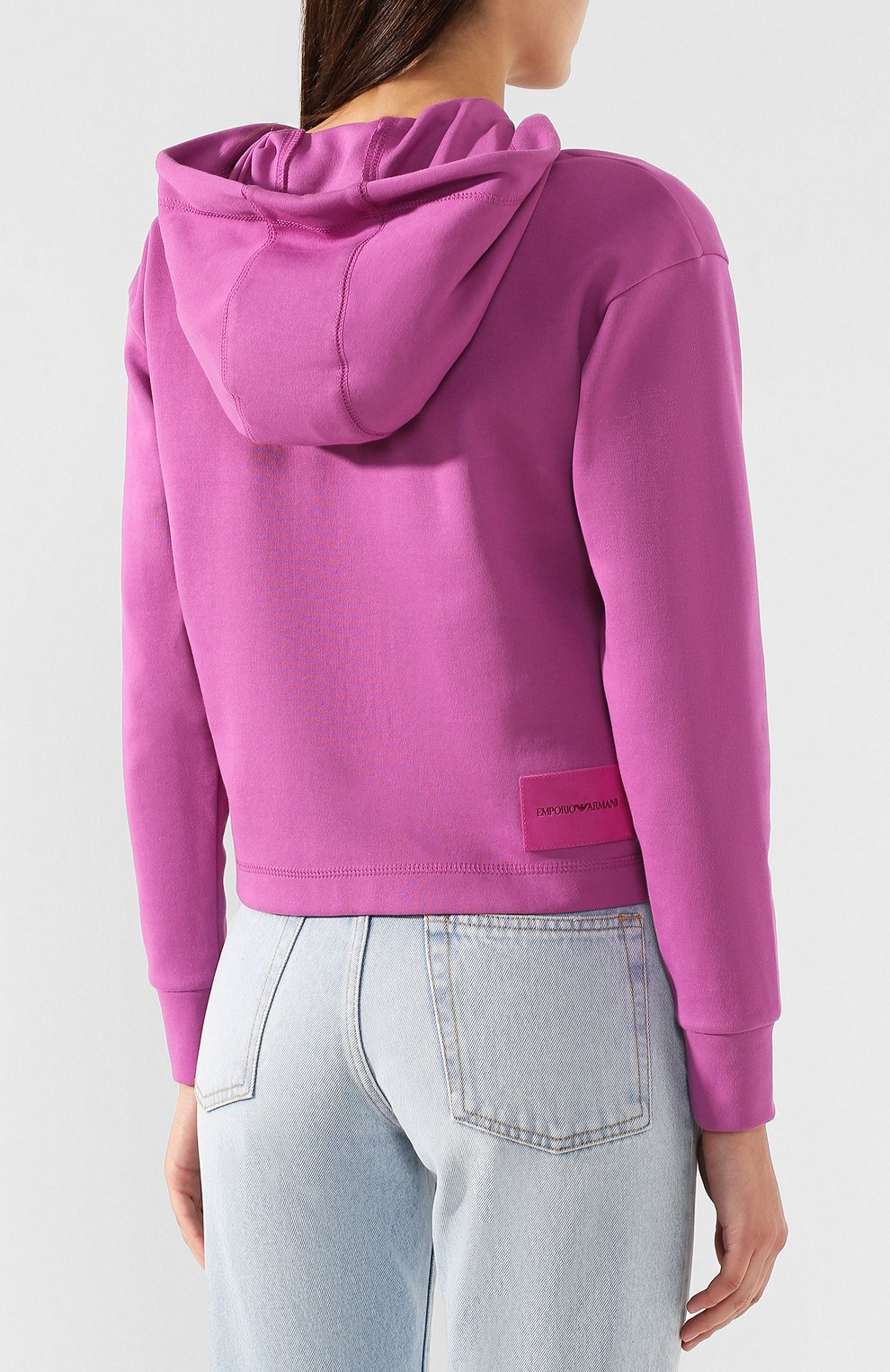 Хлопковый пуловер EMPORIO ARMANI фуксия цвета по цене 24600 руб., арт. 3G2M65/2J92Z, фото 4 Хлопковый пуловер EMPORIO ARMANI, арт. 3G2M65/2J92Z, фото 4