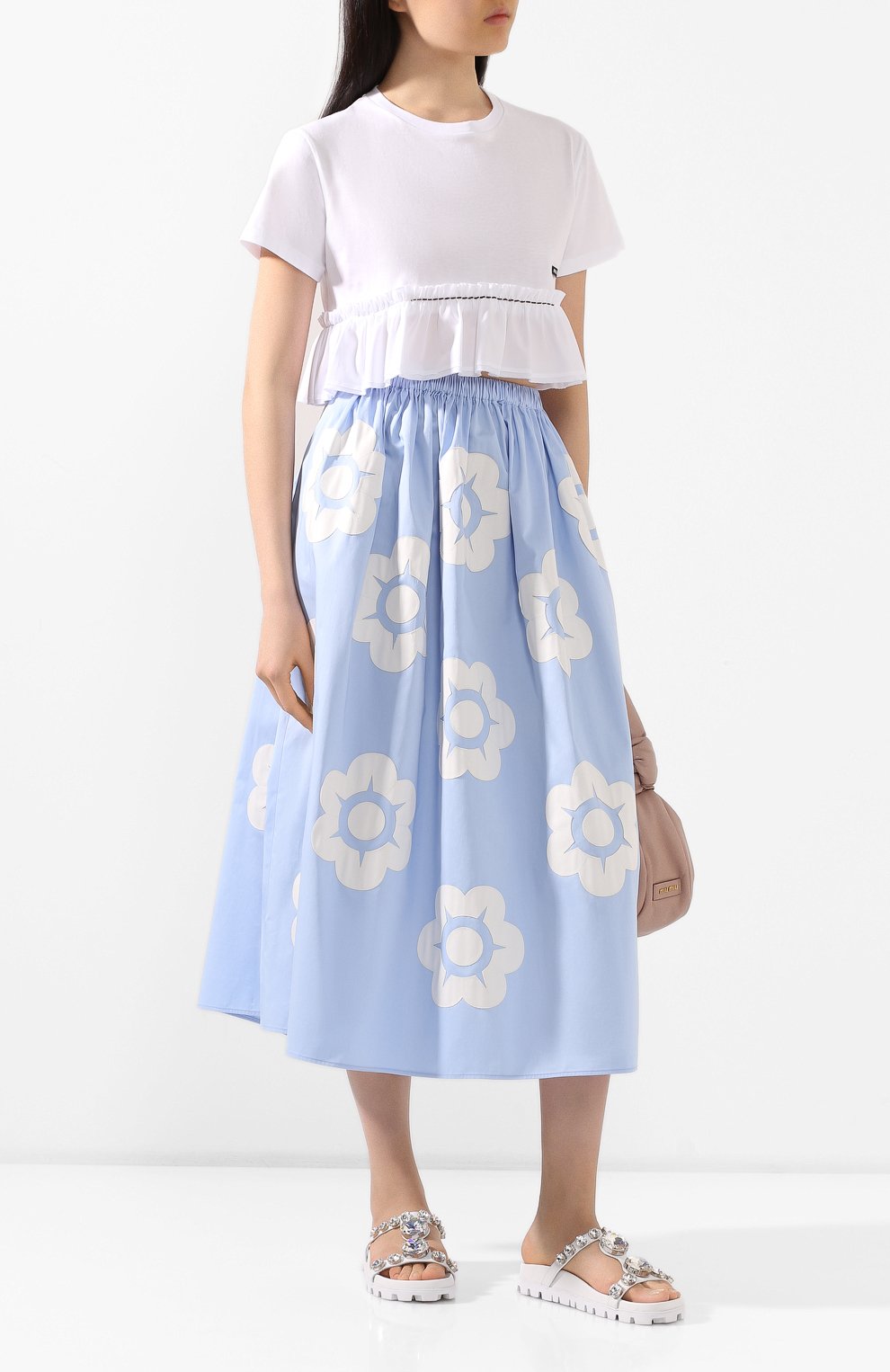 Хлопковая футболка MIU MIU, арт. MJN218-1CPS-F0009, фото 2