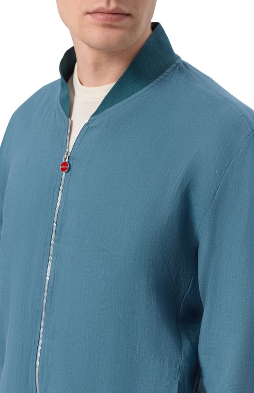 Льняной бомбер Kiton UG0001H09690 Голубой  UG0001H09690 Фото 5