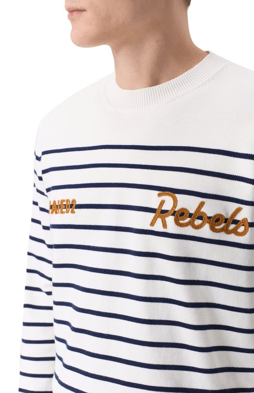 Хлопковый джемпер Dsquared2 S74HA1596/D13199 Белый  S74HA1596/D13199 Фото 5